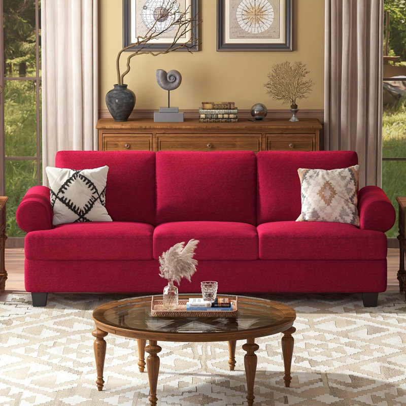 Ebern Designs Red Sofa Wayfair